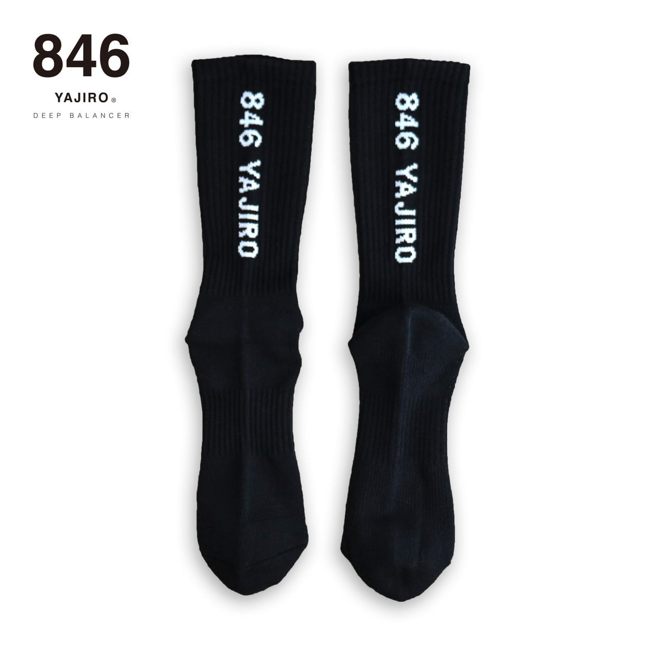 846YAJIRO Casual Socks 【Black×White】(Unisex)