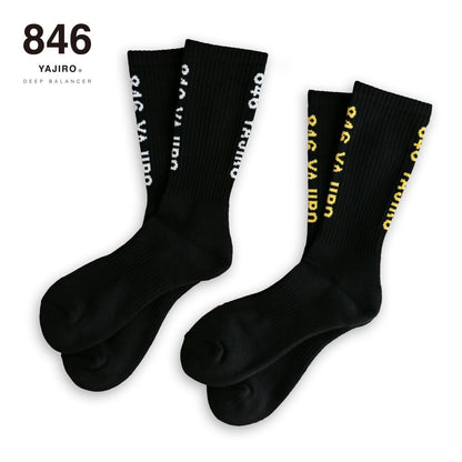 846YAJIRO Casual Socks 【Black×Yellow】(Unisex)