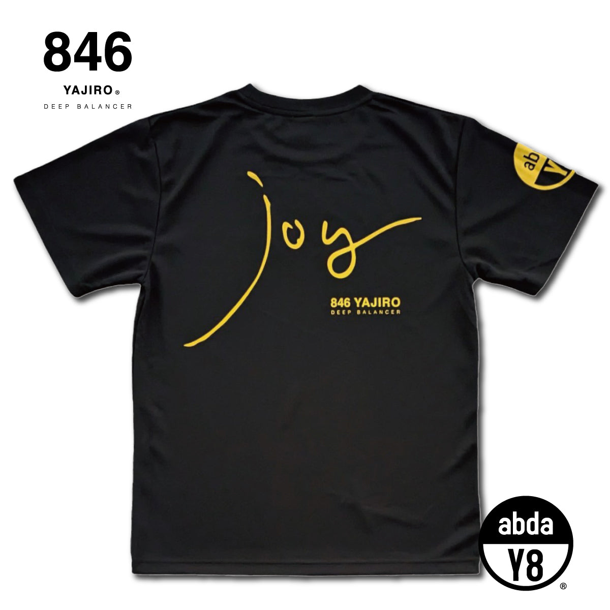 joy Series T-shirt back print Black×Yellow（Unisex）