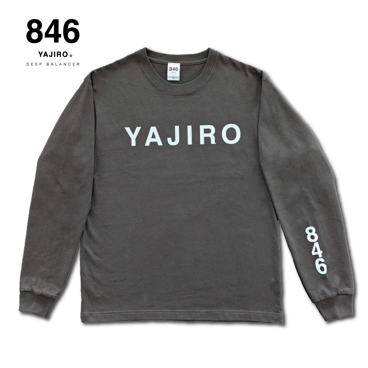 Organic Cotton Long Sleeve T-shirt 【Charcoal Black】(Unisex)