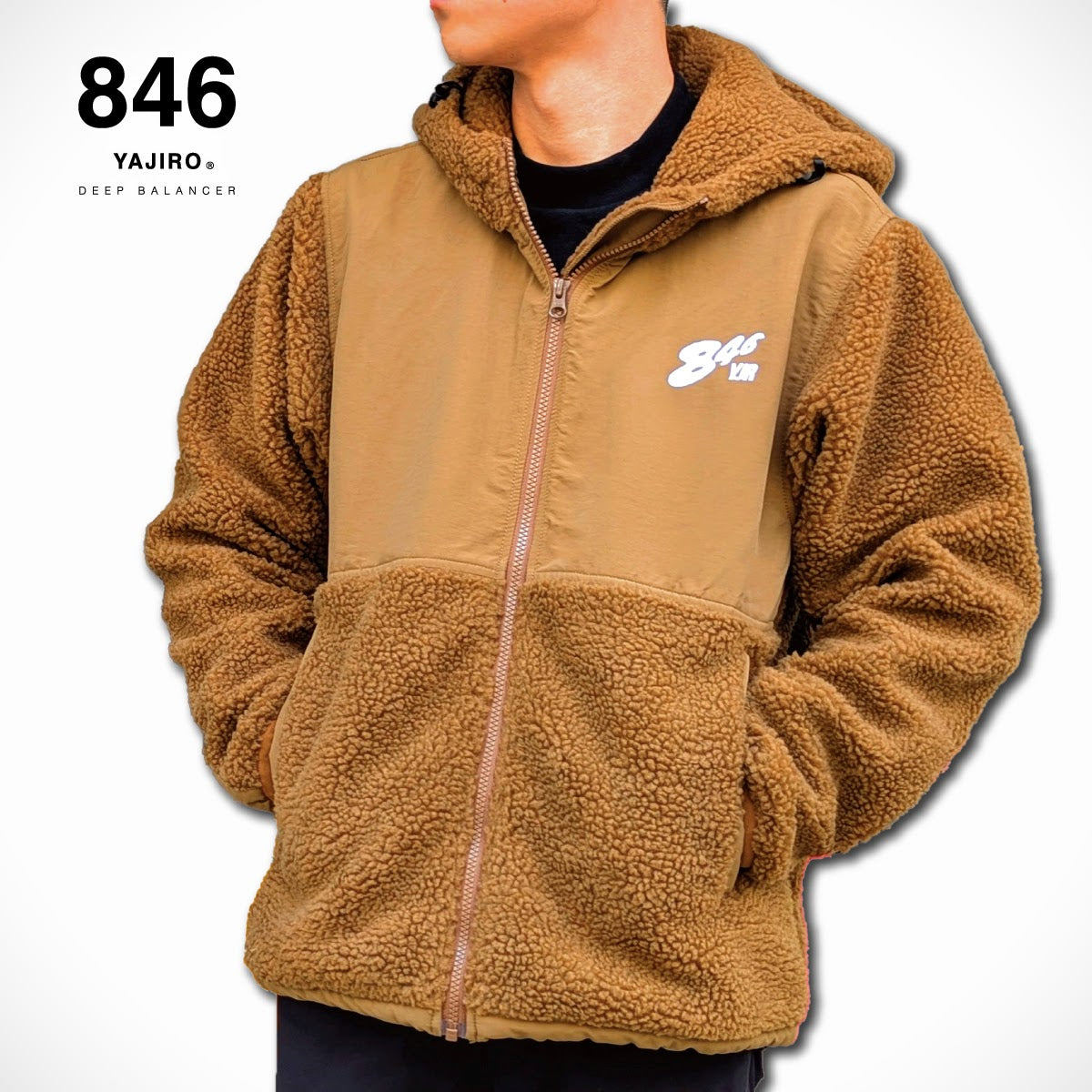 WARM BOA HOODIE JACKET　BROWN（Unisex）