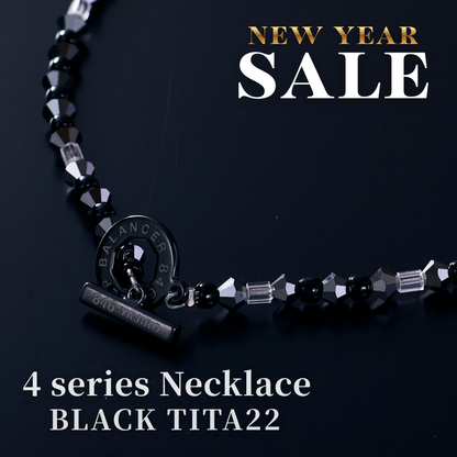 【2026年 福袋】4シリーズネックレス BLACKTITA22(留め具ブラック)【BLACK×BLACK】【SILVER&BLACK】