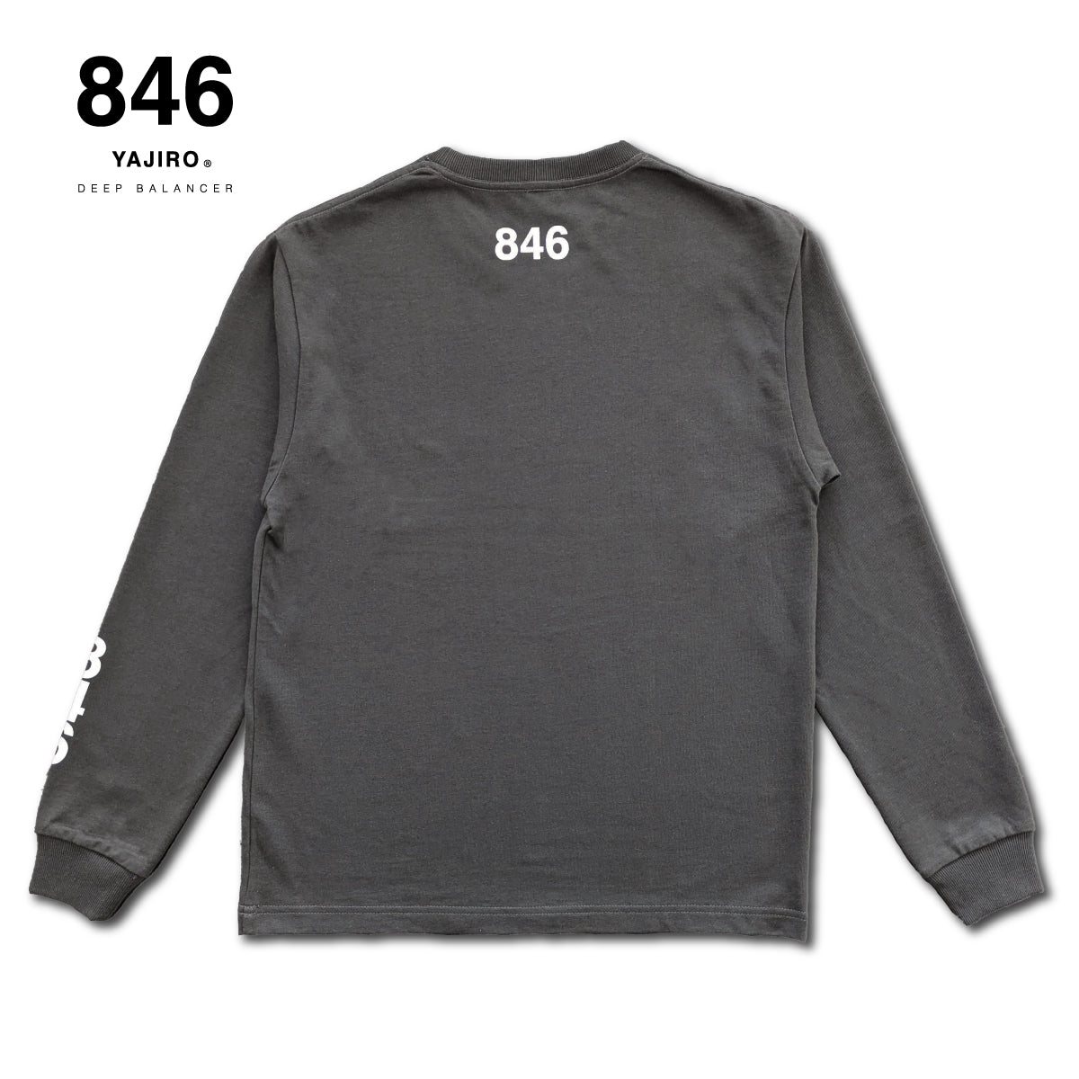 Organic Cotton Long Sleeve T-shirt 【Charcoal Black】(Unisex)